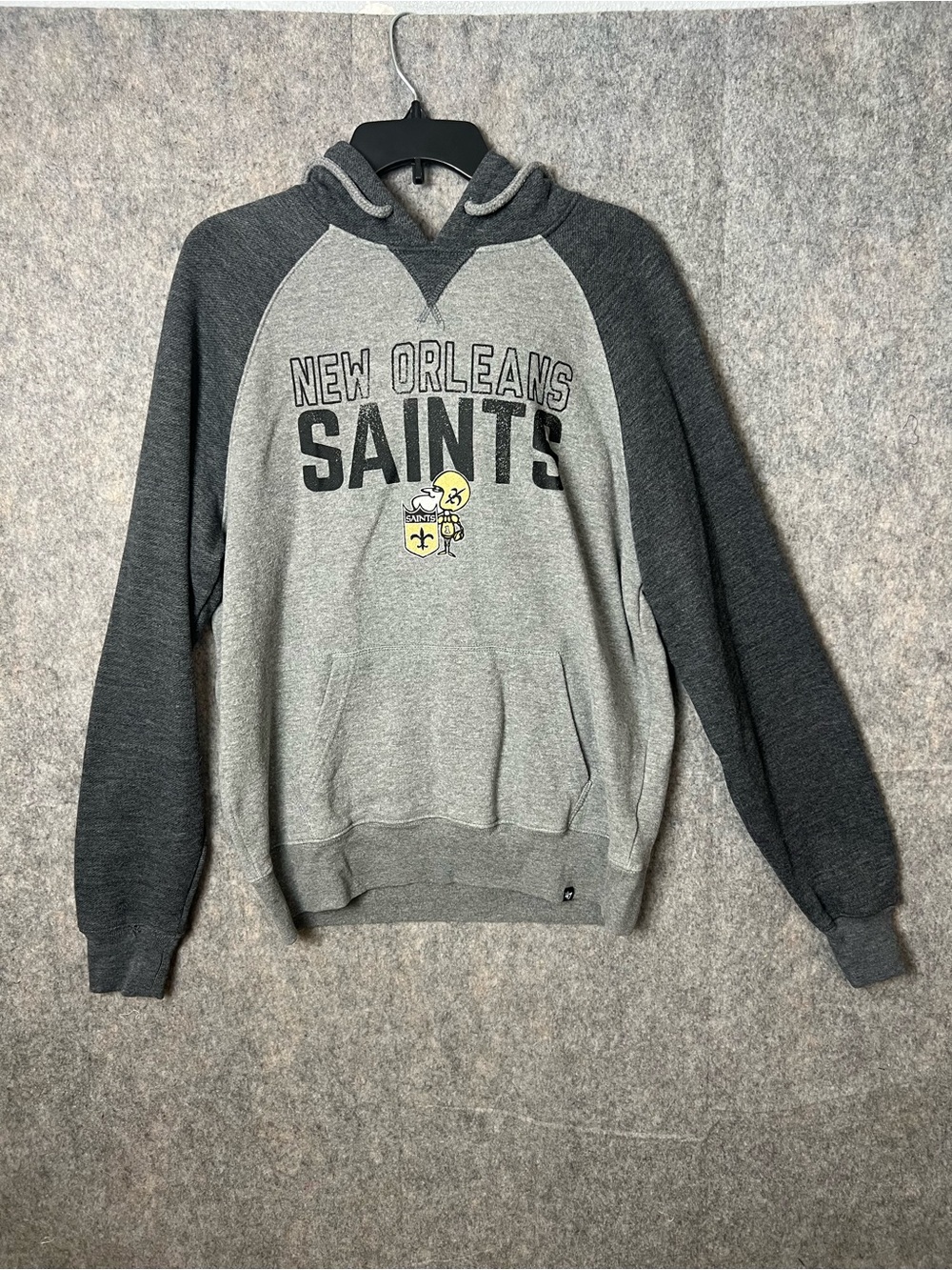 '47 New Orleans Saints Mens Large Black Gray Logo Pullover Sweatshirt